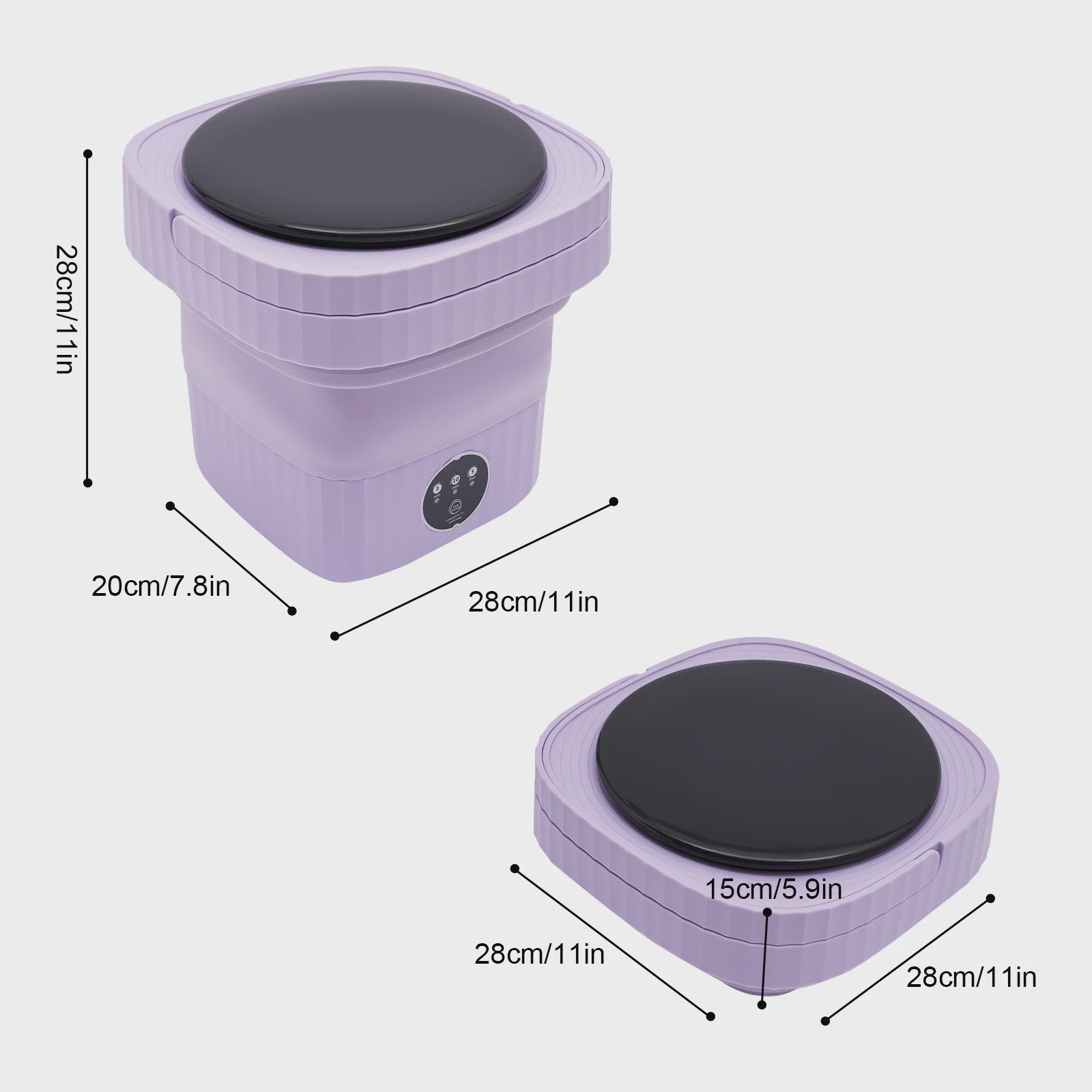 Opvouwbare Mini Wasmachine - Draagbare Compacte Washer met 3 standen voor Ondergoed, Babykleding & Reizen