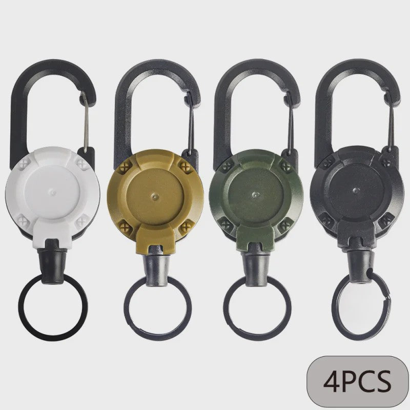Robuuste Intrekbare Sleutelhanger met Karabijnhaak - Ideaal voor ID-badges, Sleutels & Outdoor