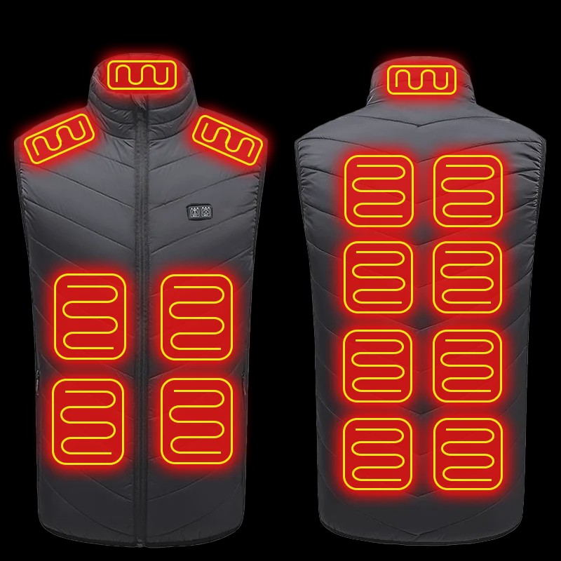 Unisex Verwarmd Vest met 21 Graphene Zones - USB Oplaadbaar voor Sport & Outdoor