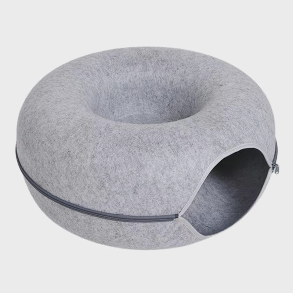Felt Donut Kattenmand - 2-in-1 Huisje, Tunnel & Speelplek voor Katten en Kleine Honden