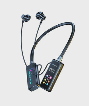 KEBIDUMEI Bluetooth 5.4 Nekband Oordopjes met Kleurenscherm, ENC Noise Reduction & TF Kaart