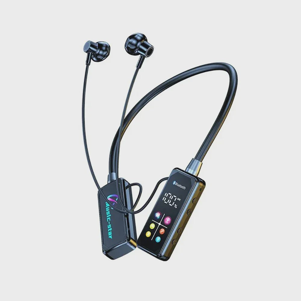 KEBIDUMEI Bluetooth 5.4 Nekband Oordopjes met Kleurenscherm, ENC Noise Reduction & TF Kaart