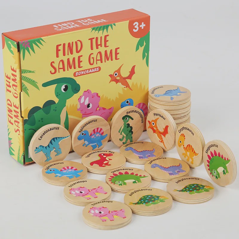 Montessori Dinosaurus Memory Spel - Cognitief Puzzel Spel voor Kinderen