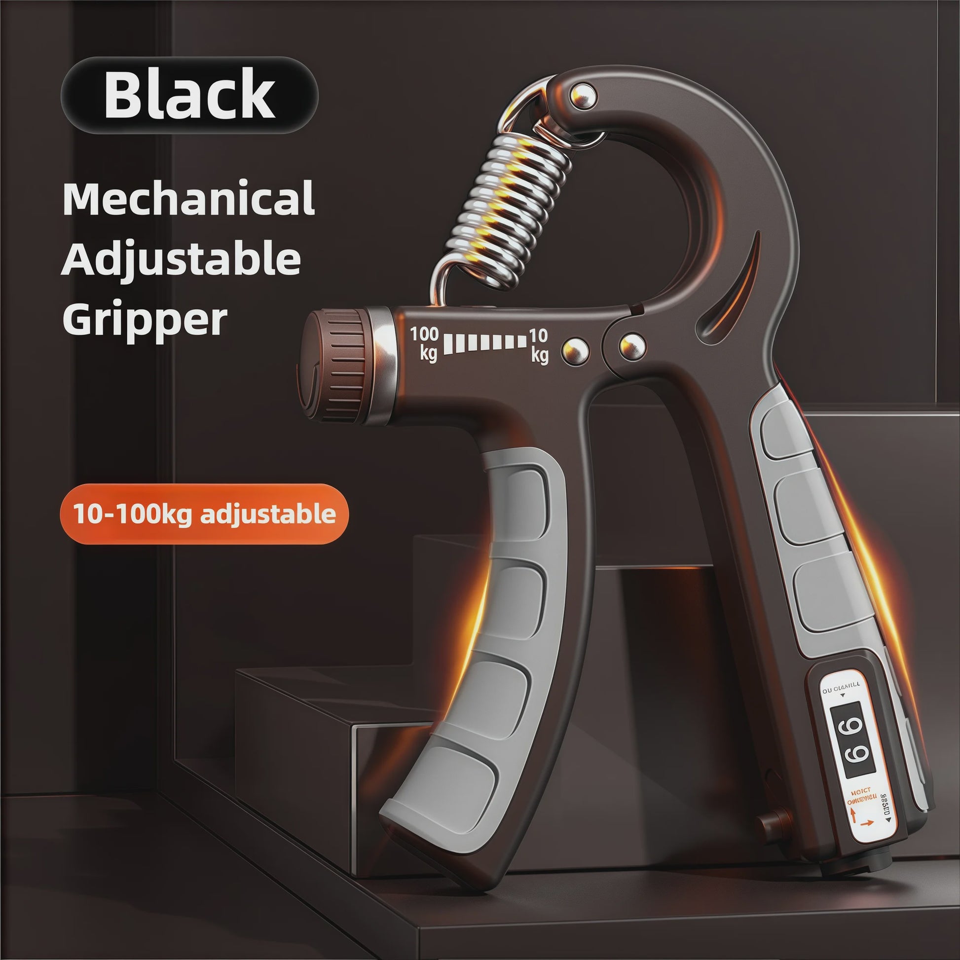 Verstelbare Hand Grip Strengthener (10-100kg) met Teller - Pols- en Onderarmtrainer