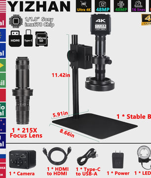 4K UHD Industriële Digitale Microscoop Camera met HDMI & USB voor Soldeerwerk