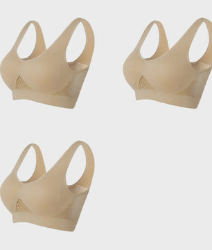 3-Pack Ademende Seamless Sport BH met Vulling - Plus Size & Draadloos - S-6XL