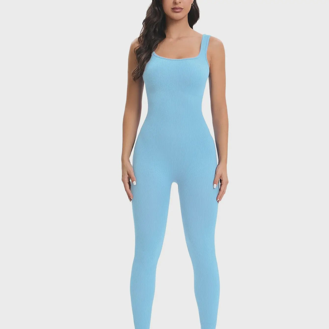 Naadloze Ribbed Jumpsuit voor Dames - Perfect voor Yoga & Workout