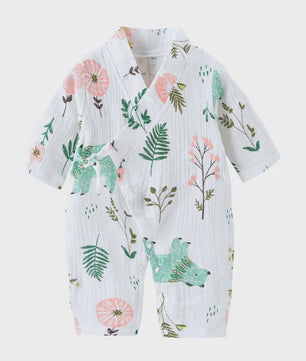 Mousseline Katoen Romper met Lange Mouwen voor Baby's (0-24M) - Unisex Jumpsuit voor Jongens & Meisjes