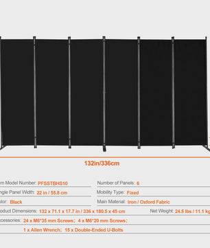 Modulair Kamerscherm 3/4/6 Panelen - Flexibele Afscheiding voor Kantoor, Slaapkamer, Hotel