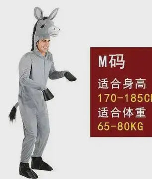 Donkey Kostuum voor Kinderen en Volwassenen - Feestelijk Dierkostuum voor Cosplay en Voorstellingen