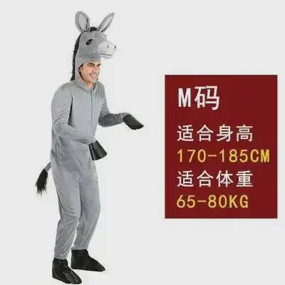 Donkey Kostuum voor Kinderen en Volwassenen - Feestelijk Dierkostuum voor Cosplay en Voorstellingen