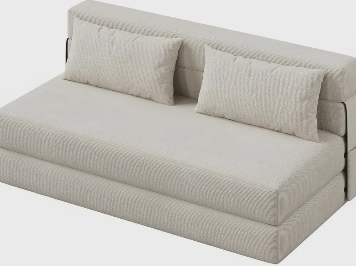 2-in-1 Fluweel Slaapbank - Comfortabele 2-zits Bank met Afneembare Hoes