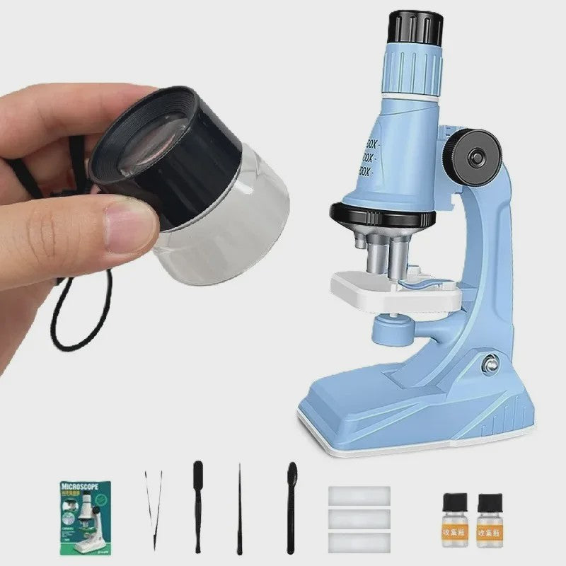 Kinderen Microscoop Set 200x-1200x Vergroting met LED Licht - STEM Educatief Speelgoed