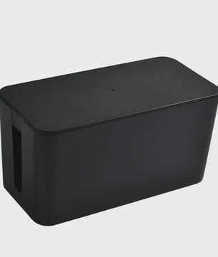 Stijlvolle Kabel Organizer Box met Houten Deksel - Bureau & Kantoor Kabelmanagement