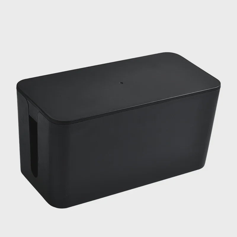 Stijlvolle Kabel Organizer Box met Houten Deksel - Bureau & Kantoor Kabelmanagement