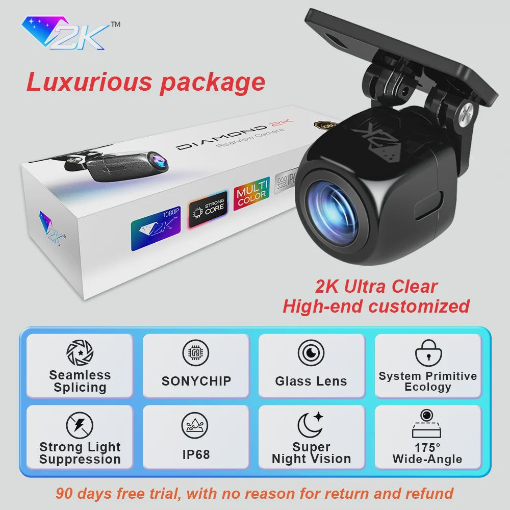 Full HD 1920x1080P Auto Camera met 200° Fisheye Lens, HDR & Nachtzicht - Voor- en Achteruitrijcamera