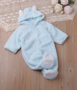 Schattige Baby Romper met Berenoren - Winter Jumpsuit voor Jongens & Meisjes