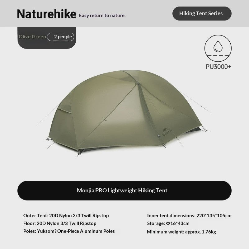 Naturehike Mongar PRO 2-Persoons Tent - Ultralicht & Waterdicht voor Trekking en Backpacking