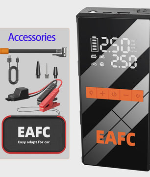 EAFC 4-in-1 Auto Startkabel Compressor: Jump Starter, Powerbank, Bandenpomp & LED