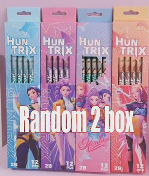 Set van 12 K-Pop Hantrix Tekenpotloden - Schattig Cartoon Design voor Kinderen