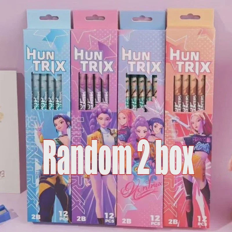 Set van 12 K-Pop Hantrix Tekenpotloden - Schattig Cartoon Design voor Kinderen