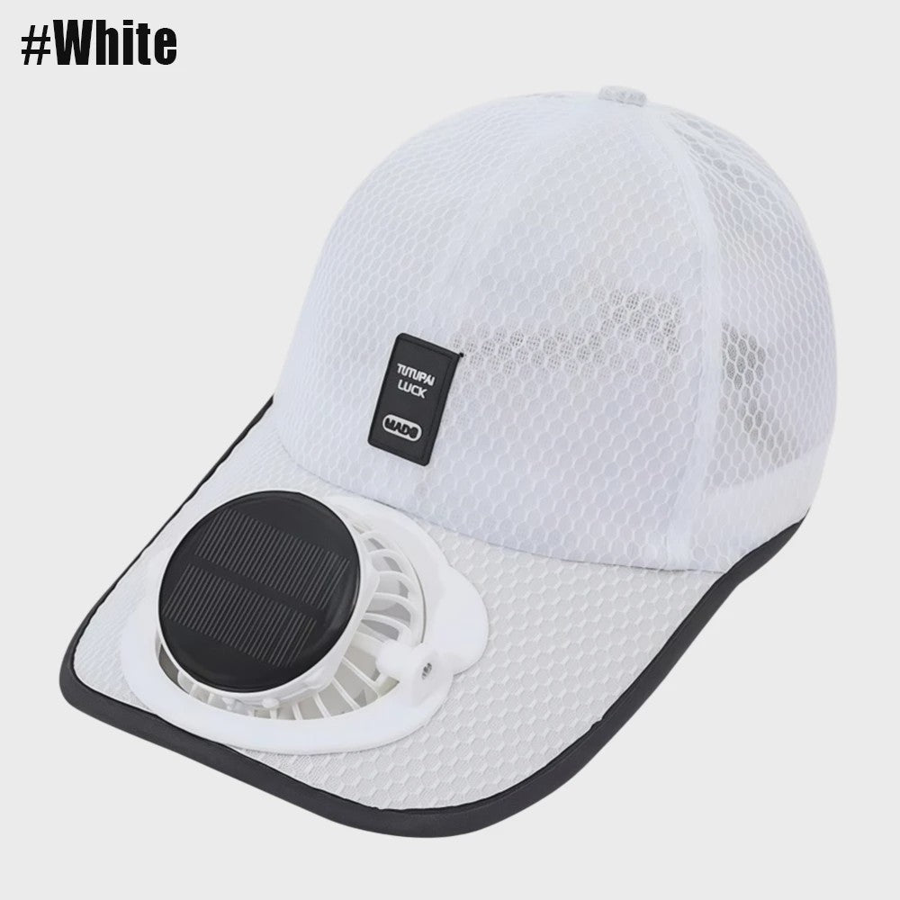 Ventilator Pet met Zonne-energie en USB Opladen - Koel en UV-beschermend voor Zomerse Outdoor Activiteiten