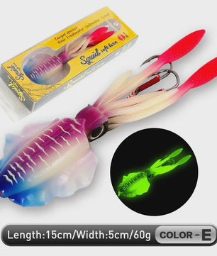 Zachte Inktvis Kunstaas 60g Luminous UV - Diepzee Vissen Trolling Lure