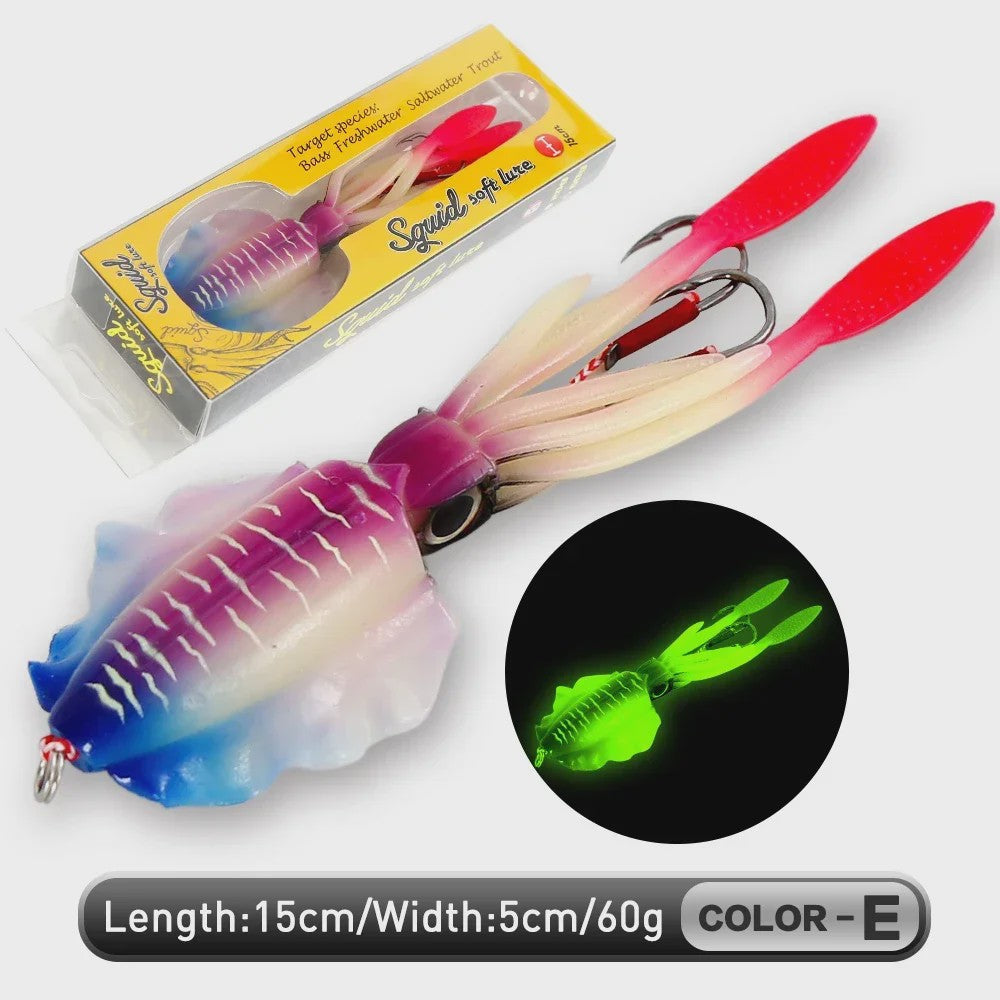 Zachte Inktvis Kunstaas 60g Luminous UV - Diepzee Vissen Trolling Lure