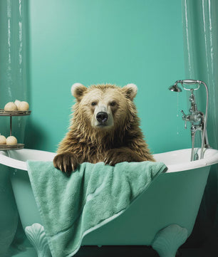 Grappige Dieren Poster Set - Kangoeroe, Nijlpaard, Olifant in Bad - Canvas Muurdecoratie