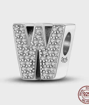 925 Sterling Zilver Letter Bedels A-Z met Zirkonia - Personaliseer je Armband