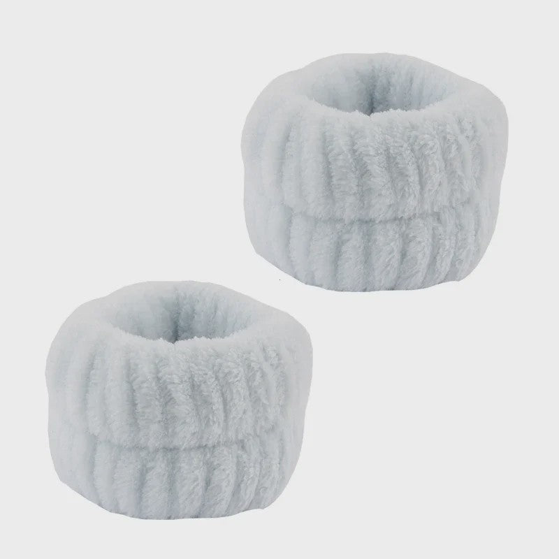 Cosmetische Puffy Hoofdband en Polsbandjes Set - Microfiber voor Gezichtswas & Make-up