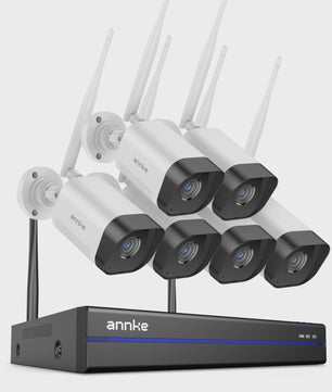 Annke 8MP Draadloos CCTV Systeem: 16-Kanaals NVR, 4K PoE WiFi Camera's met Tweeweg Audio