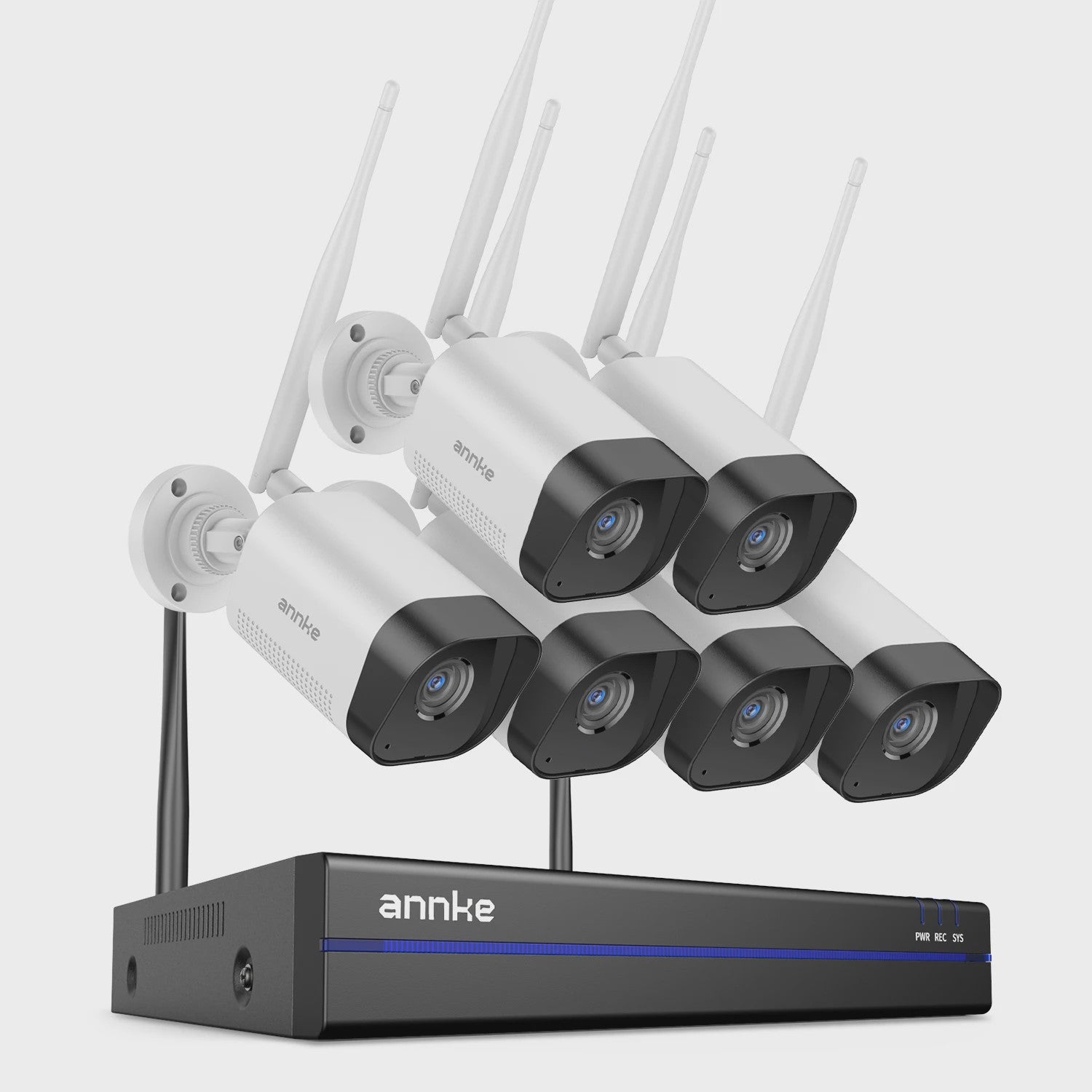 Annke 8MP Draadloos CCTV Systeem: 16-Kanaals NVR, 4K PoE WiFi Camera's met Tweeweg Audio