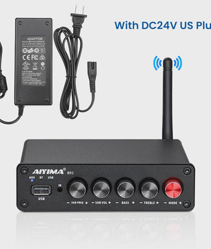AIYIMA B01 2.1 Bluetooth Versterker TPA3116D2 - 100W HiFi Digitale Klasse D Audioversterker met Bass & Treble
