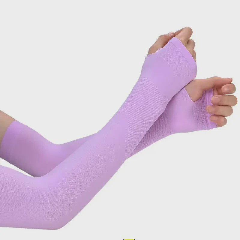 Zomer Arm Sleeves met UV Bescherming - Ademend IJs Zijde, Vingerloos