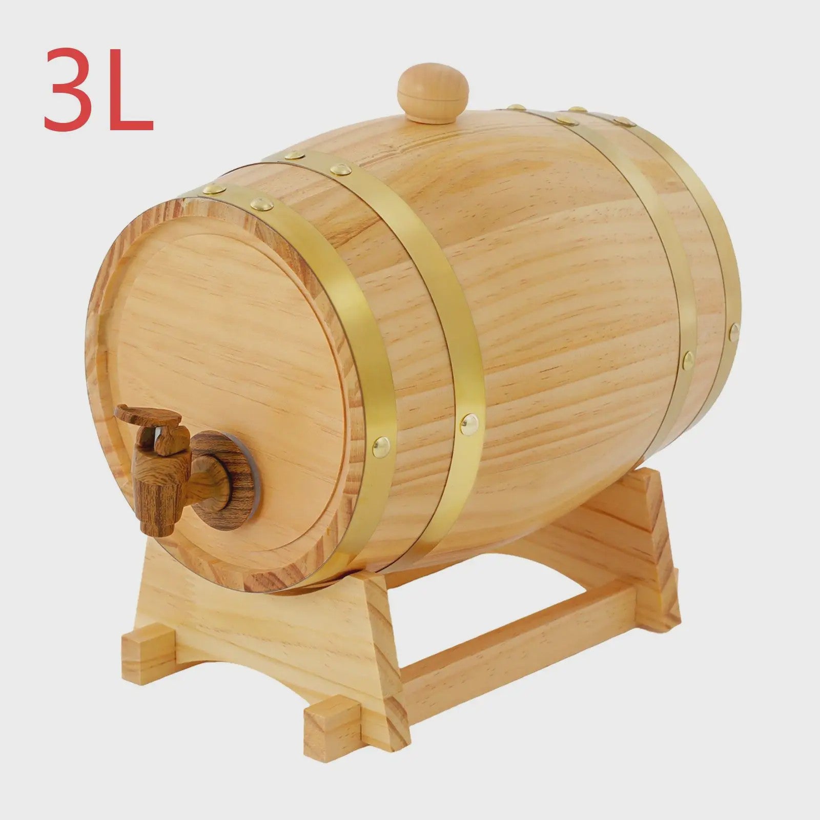 Eikenhouten Wijnvat 3L/5L met Tap & Standaard - Perfect voor Whisky, Wijn of Rum