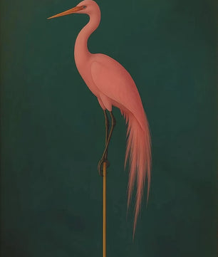 Japandi Poster Set: Roze Japanse Kraanvogels & Blauwe Reigers op Canvas