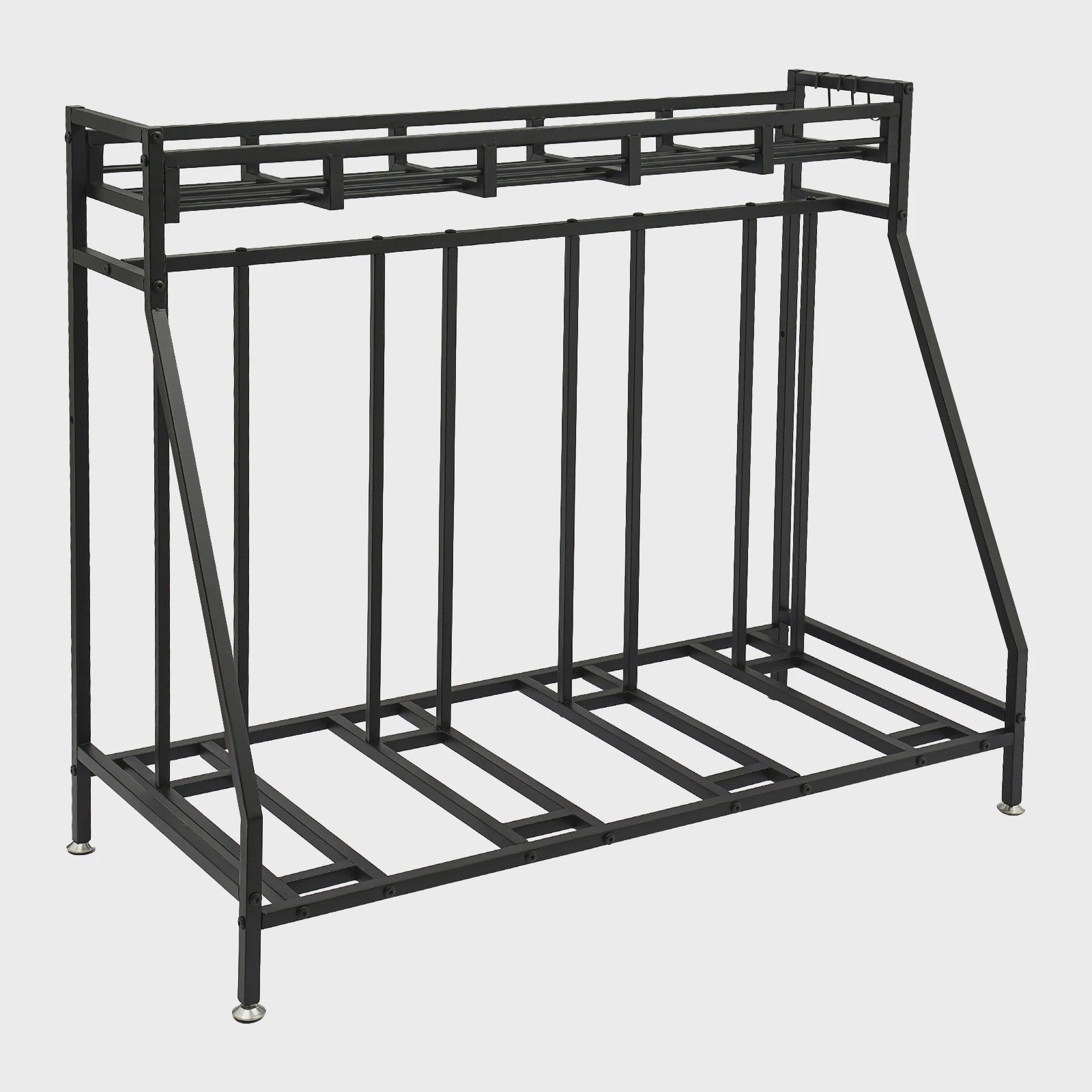 4-Plaats Fietsenrek Staand met Haken - Indoor Fietsenstalling Organizer