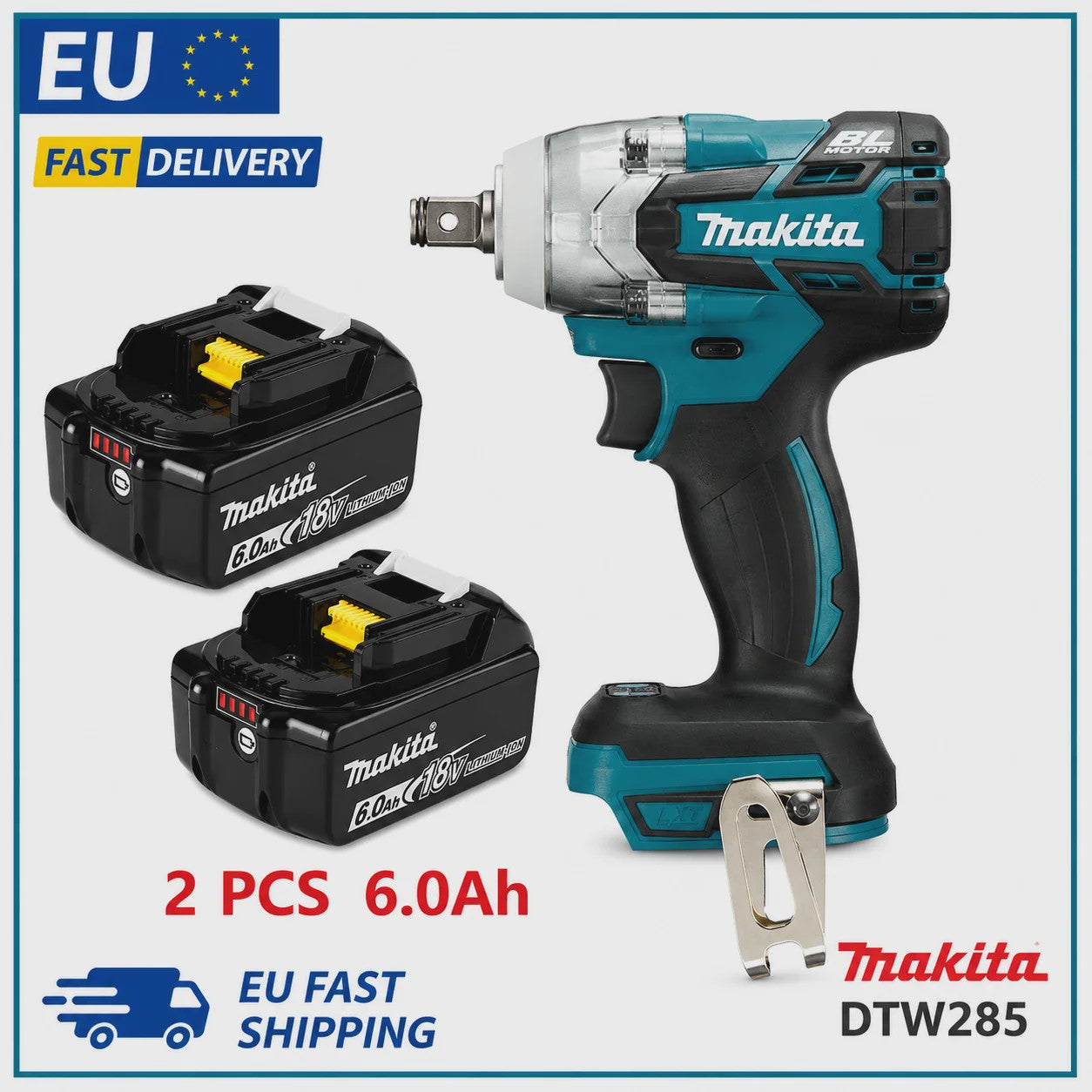 18V Brushless Slagmoersleutel Compatibel met Makita LXT Accu, 320 Nm Draadloos