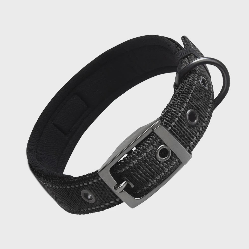 Veilige Hondenhalsband met Reflecterende Strepen - Ontsnappingsbestendig Nylon, Zachte Vulling & Snel-Sluiting