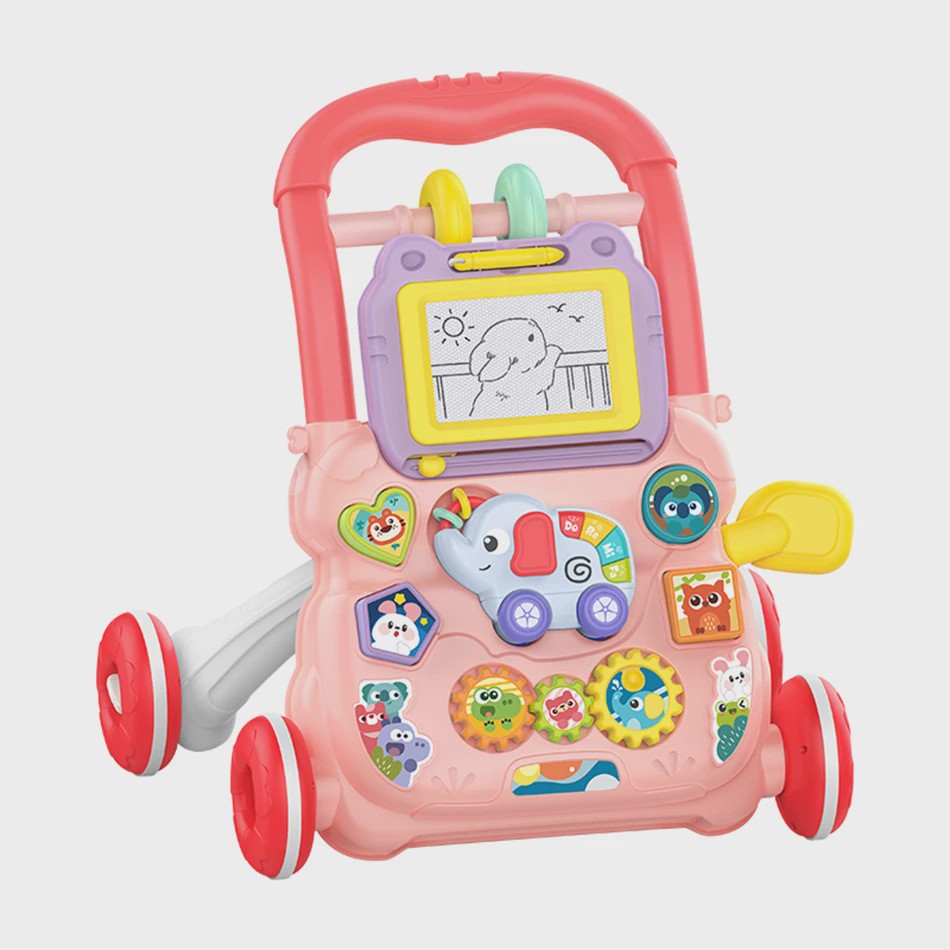Multifunctionele Loopwagen met Muziek en Tekenbord voor Baby's (12M+)