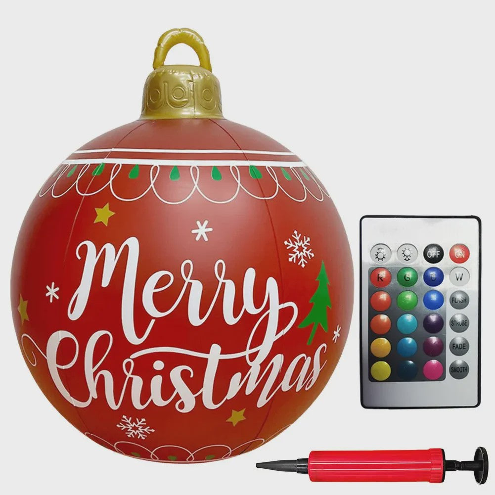 24 Inch Opblaasbare Kerstbal met LED Verlichting - XL Tuindecoratie