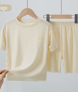 Kinder Pyjama Set van IJzige Zijde - Zomer Korte Mouw & Shorts