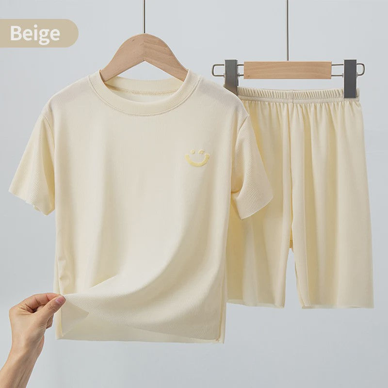 Kinder Pyjama Set van IJzige Zijde - Zomer Korte Mouw & Shorts