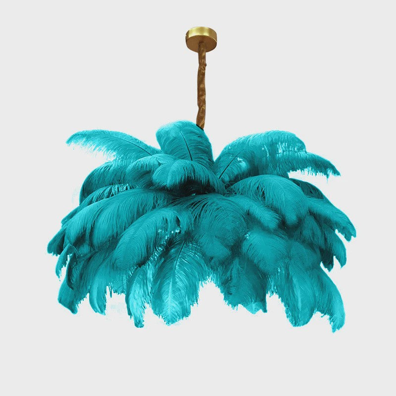 Luxe Struisvogelveer Hanglamp LED - Sfeervolle Verlichting voor Woonkamer & Slaapkamer