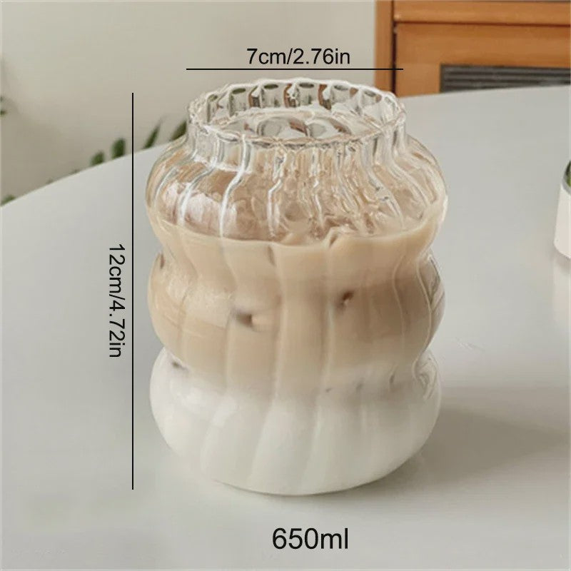 Creatieve Glazen Tumbler - Hittebestendig & Transparant voor Koffie, Sap, Cocktails