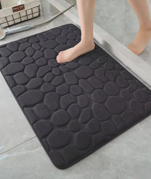 Antislip Badmat met 3D Steen Design - Absorberend & Sneldrogend