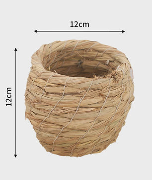 Handgeweven Stro Vogel Nest - Natuurlijk Huisje voor Vogels, Kwartels & Parkieten