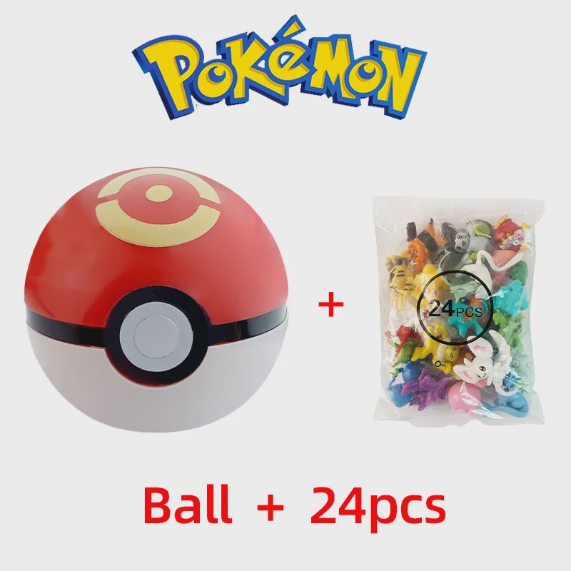 Set van 24 Pokemon Figuren - Diverse Stijlen, 2-3cm - Pikachu, Pokeball & Meer - Leuk Cadeau