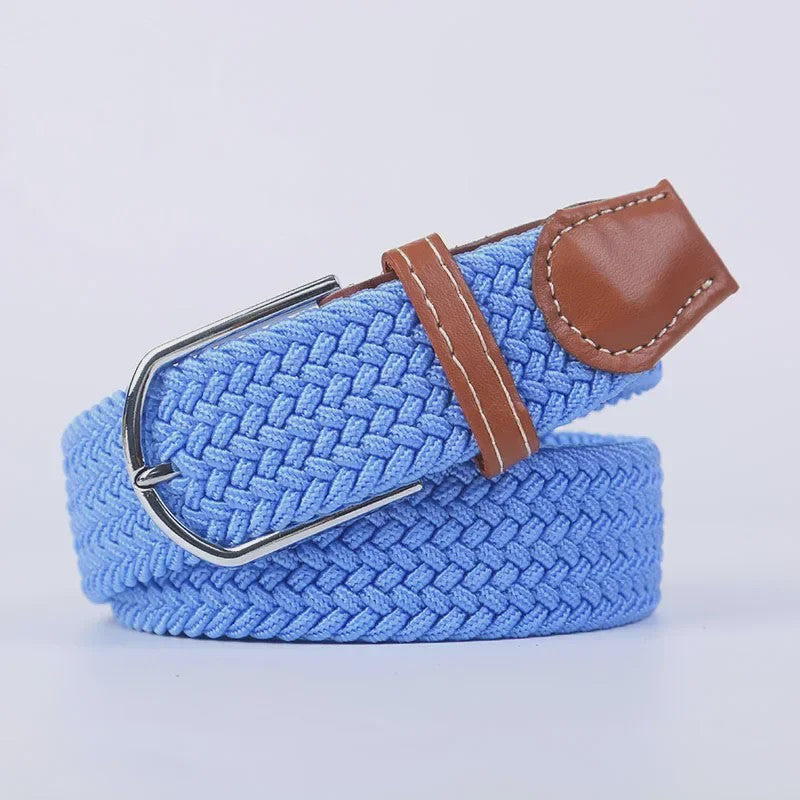 Unisex Gevlochten Elastische Riem met Pin Gesp - 107-130cm